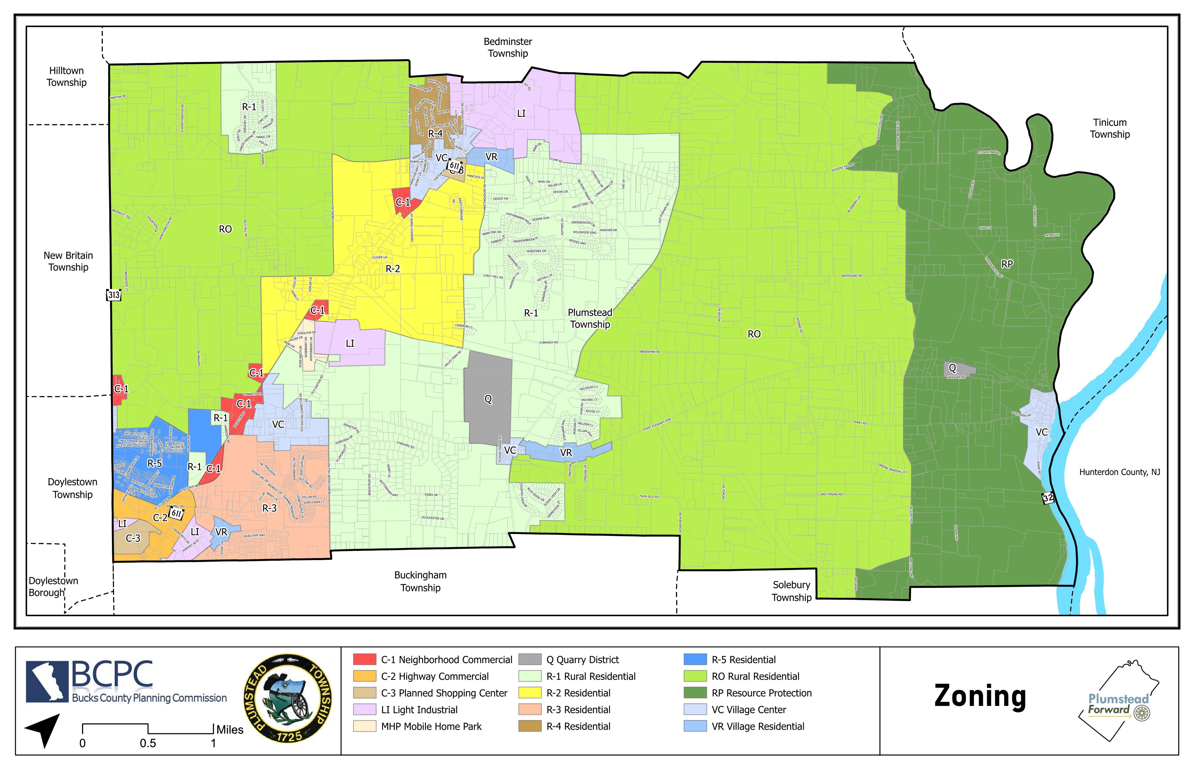 Plumstead Township Zoning Map