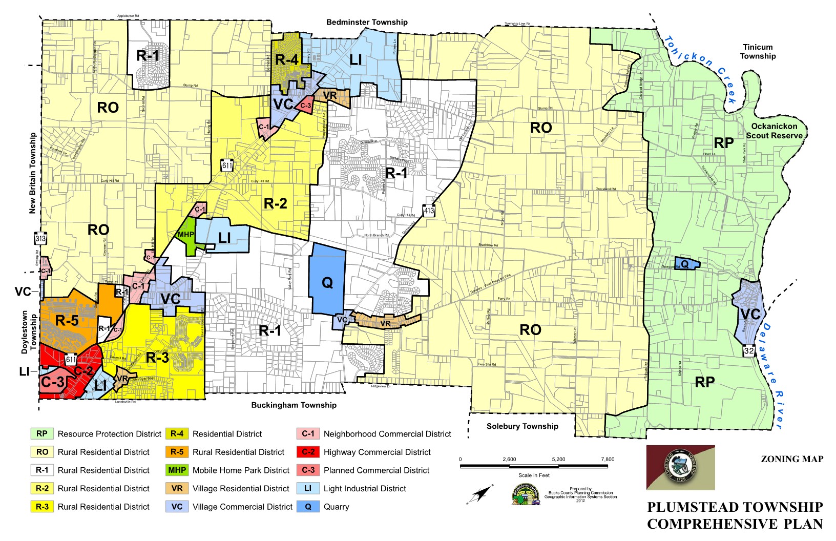 Plumstead Township Zoning Map